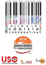 7 de Octubre 2015. Jornada mundial por el trabajo decente